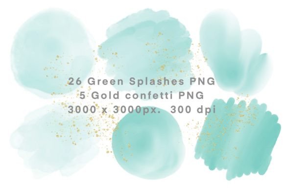 26 Green Watercolor Splashes: Illustrations for Organic Branding