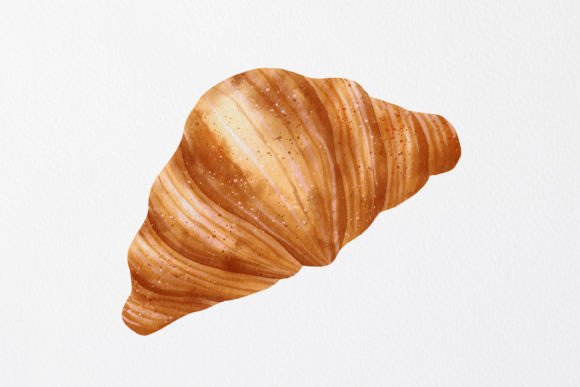 Croissant Watercolor Illustrations for Editorial Design