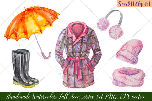Fall Accessories Set Vector Watercolor Review