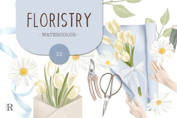 Floristry Watercolor Clipart: Illustrations for Branding