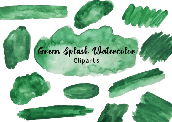 Green Watercolor Splash Clipart PNG for Illustrations