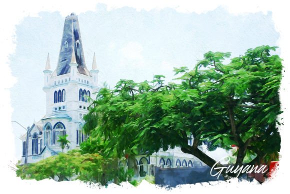 Guyana Watercolor Poster: Illustrations for Local Branding