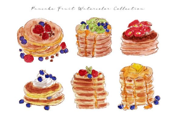 h1And Drawn Pancake Watercolor Sketch Illustrations/h1