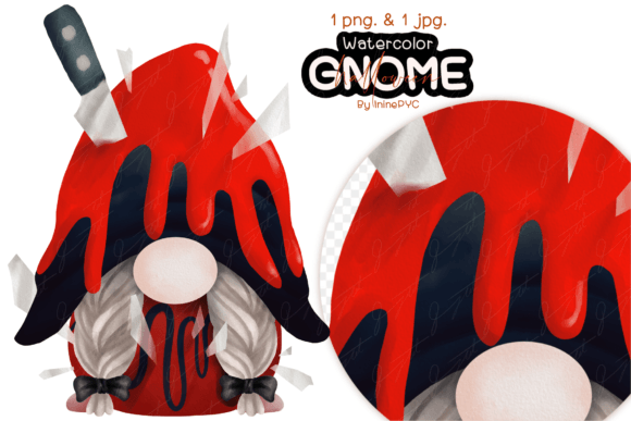 Halloween Gnome Watercolor Illustrations for Crafters