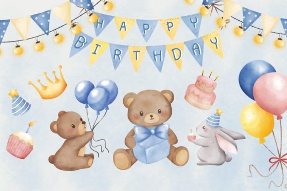Happy Birthday Party Watercolor Illustrations Review