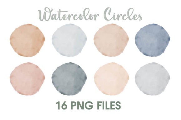 Neutral Watercolor Circles Clipart for Etsy & Digital Product Sellers