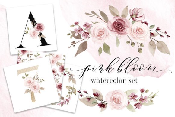 Pink Bloom: A Watercolor Touch for Embroidery Projects