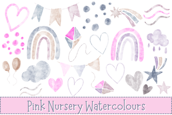 Pink Nursery Watercolour Clipart: Illustrations Review