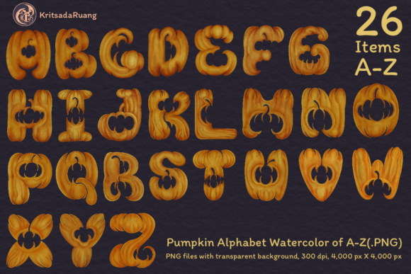 Pumpkin Alphabet Illustrations: A Crafter’s PNG Review