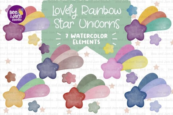 Review: Lovely Rainbow Star Unicorn Watercolor Illustrations for Crafters