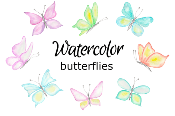 Watercolor Clipart Butterflies Art: Soft, Organic Illustrations for Local Branding