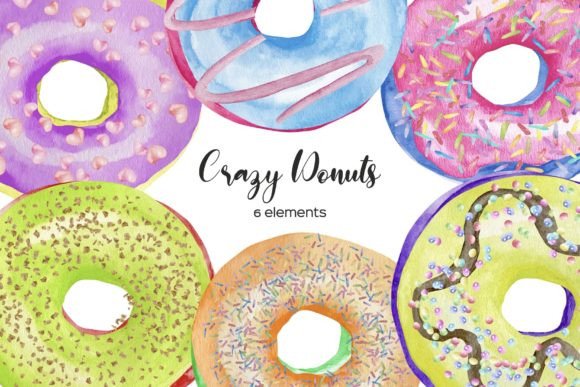 Watercolor ColorDonuts Clipart: Illustrations for Branding