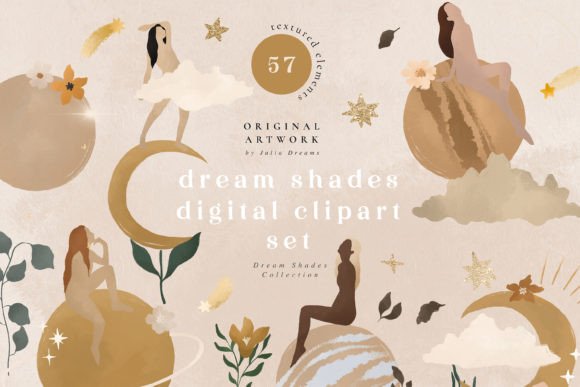 Watercolor Digital Clipart Dream Shades Illustrations
