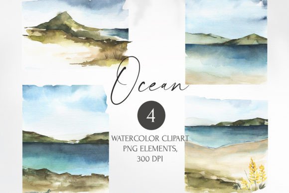 Watercolor Ocean Views Clipart: Coastal Illustrations Review