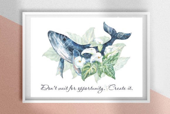 Watercolor Prints Blue Whale Poster: A Fresh Illustration for Blog & Editorial Design