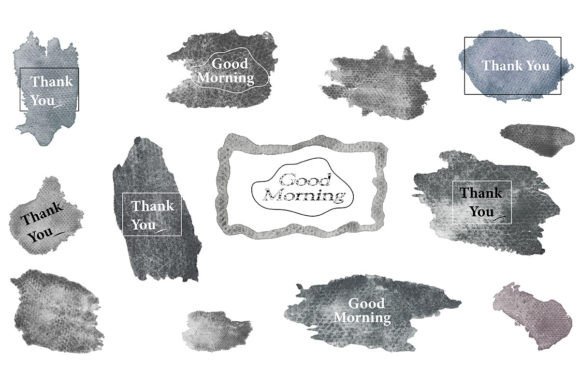 Watercolor Splash Frame Illustrations for Digital Products