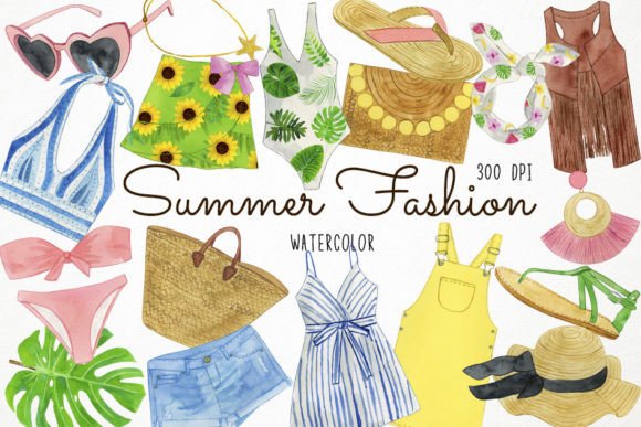 Watercolor Summer Fashion Illustrations Review