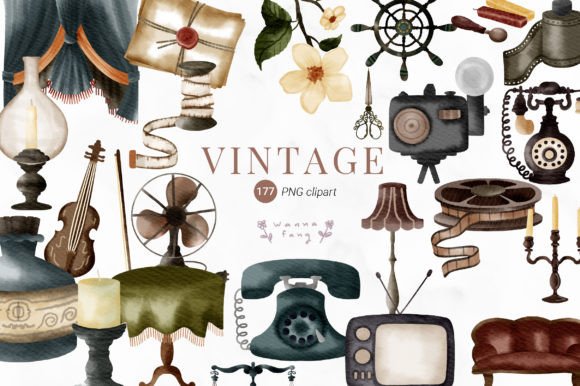 Watercolor Vintage Clipart, PNG: A Brand Designer’s Review for Real Business Use